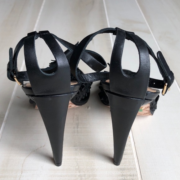 NWOT L.A.M.B. Fringe T-strap Heels - Picture 2 of 7